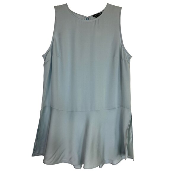 Theory Sleeveless 100% Silk Top Light Blue Small Classic Basic Luxury Blouse Y2K - Picture 1 of 6